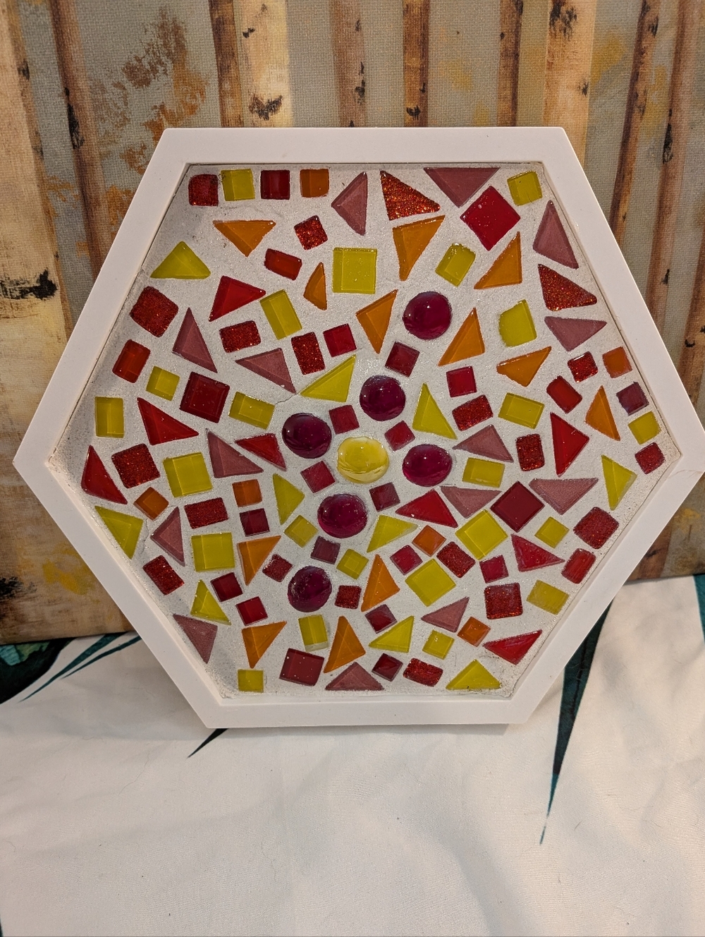 Hexagon Mosaic Wall Art - Multicolor
